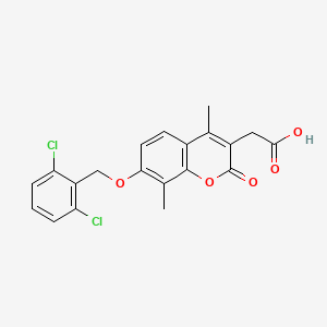 2-[7-[(2,6-Dichlorophenyl)methoxy]-4,8-dimethyl-2-oxochromen-3-yl]acetic acid