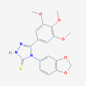 4-(2H-benzo[3,4-d]1,3-dioxolan-5-yl)-5-(3,4,5-trimethoxyphenyl)-1,2,4-triazole-3-thiol