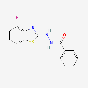 molecular formula C14H10FN3OS B2632581 N'-(4-fluoro-1,3-benzothiazol-2-yl)benzohydrazide CAS No. 851978-67-1