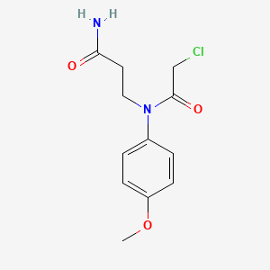 molecular formula C12H15ClN2O3 B2632584 3-[(Chloroacetyl)(4-methoxyphenyl)amino]propanamide CAS No. 325776-52-1