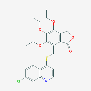 molecular formula C24H24ClNO5S B263259 7-{[(7-chloro-4-quinolyl)sulfanyl]methyl}-4,5,6-triethoxy-1(3H)-isobenzofuranone 