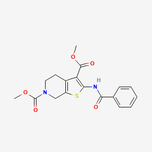 molecular formula C18H18N2O5S B2632594 2-苯甲酰氨基-4,5-二氢噻吩并[2,3-c]吡啶-3,6(7H)-二甲酸二甲酯 CAS No. 886957-41-1