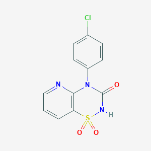 molecular formula C12H8ClN3O3S B2632597 4-(4-chlorophenyl)-2H-pyrido[2,3-e][1,2,4]thiadiazin-3(4H)-one 1,1-dioxide CAS No. 1774901-14-2