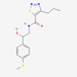molecular formula C15H19N3O2S2 B2632606 N-(2-羟基-2-(4-(甲硫基)苯基)乙基)-4-丙基-1,2,3-噻二唑-5-甲酰胺 CAS No. 1448065-69-7