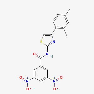 molecular formula C18H14N4O5S B2632610 N-[4-(2,4-dimethylphenyl)-1,3-thiazol-2-yl]-3,5-dinitrobenzamide CAS No. 317338-12-8