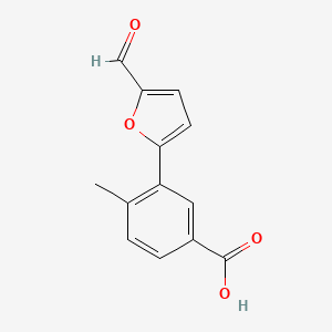 molecular formula C13H10O4 B2632614 3-(5-Formylfuran-2-yl)-4-methylbenzoic acid CAS No. 591210-45-6