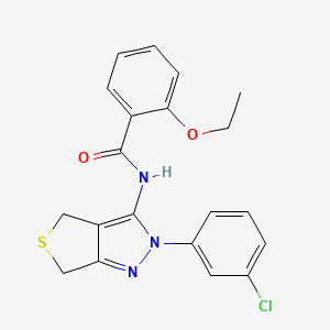 molecular formula C20H18ClN3O2S B2632616 N-[2-(3-chlorophenyl)-4,6-dihydrothieno[3,4-c]pyrazol-3-yl]-2-ethoxybenzamide CAS No. 450340-75-7