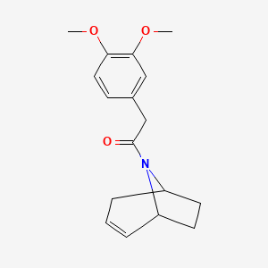 molecular formula C17H21NO3 B2632623 1-((1R,5S)-8-azabicyclo[3.2.1]oct-2-en-8-yl)-2-(3,4-dimethoxyphenyl)ethanone CAS No. 1797904-61-0