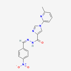 molecular formula C17H14N6O3 B2632626 1-(6-methylpyridin-2-yl)-N'-[(1Z)-(4-nitrophenyl)methylidene]-1H-imidazole-4-carbohydrazide CAS No. 478077-74-6