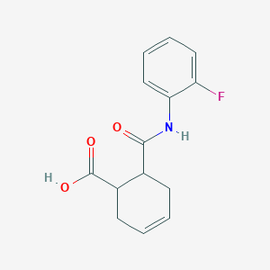molecular formula C14H14FNO3 B2632627 6-[(2-Fluorophenyl)carbamoyl]cyclohex-3-ene-1-carboxylic acid CAS No. 346446-20-6