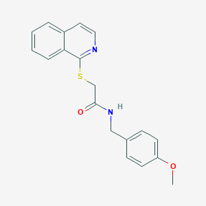 molecular formula C19H18N2O2S B263263 2-(1-isoquinolylsulfanyl)-N~1~-(4-methoxybenzyl)acetamide 