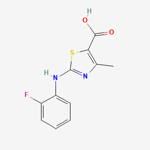 molecular formula C11H9FN2O2S B2632632 2-[(2-Fluorophenyl)amino]-4-methyl-1,3-thiazole-5-carboxylic acid CAS No. 943110-83-6