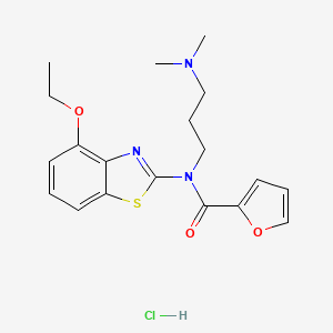 molecular formula C19H24ClN3O3S B2632640 N-(3-(dimethylamino)propyl)-N-(4-ethoxybenzo[d]thiazol-2-yl)furan-2-carboxamide hydrochloride CAS No. 1215516-78-1