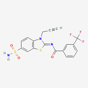 (Z)-N-(3-(prop-2-yn-1-yl)-6-sulfamoylbenzo[d]thiazol-2(3H)-ylidene)-3-(trifluoromethyl)benzamide