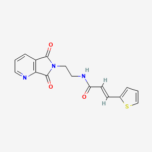 molecular formula C16H13N3O3S B2632646 (E)-N-(2-(5,7-dioxo-5H-pyrrolo[3,4-b]pyridin-6(7H)-yl)ethyl)-3-(thiophen-2-yl)acrylamide CAS No. 2035036-84-9