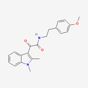 molecular formula C21H22N2O3 B2632648 2-(1,2-二甲基-1H-吲哚-3-基)-N-[2-(4-甲氧基苯基)乙基]-2-氧代乙酰胺 CAS No. 862831-22-9