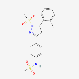 N-{4-[1-methanesulfonyl-5-(2-methylphenyl)-4,5-dihydro-1H-pyrazol-3-yl]phenyl}methanesulfonamide