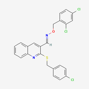 2-[(4-chlorobenzyl)sulfanyl]-3-quinolinecarbaldehyde O-(2,4-dichlorobenzyl)oxime