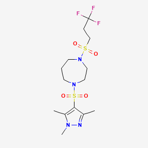 1-((3,3,3-trifluoropropyl)sulfonyl)-4-((1,3,5-trimethyl-1H-pyrazol-4-yl)sulfonyl)-1,4-diazepane