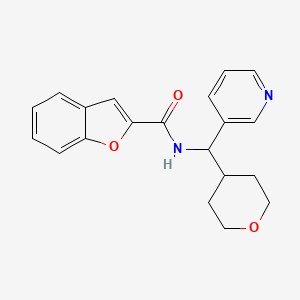 N-(pyridin-3-yl(tetrahydro-2H-pyran-4-yl)methyl)benzofuran-2-carboxamide