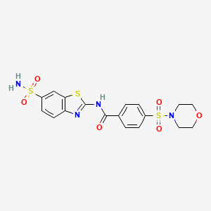 molecular formula C18H18N4O6S3 B2632679 4-(吗啉磺酰基)-N-(6-磺酰胺基苯并[d]噻唑-2-基)苯甲酰胺 CAS No. 313554-92-6