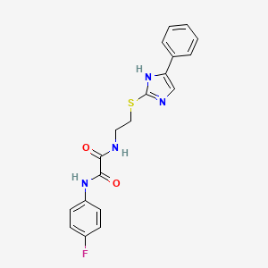 N1-(4-fluorophenyl)-N2-(2-((4-phenyl-1H-imidazol-2-yl)thio)ethyl)oxalamide