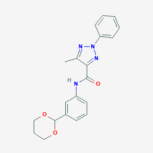 molecular formula C20H20N4O3 B263270 N-[3-(1,3-dioxan-2-yl)phenyl]-5-methyl-2-phenyl-2H-1,2,3-triazole-4-carboxamide 