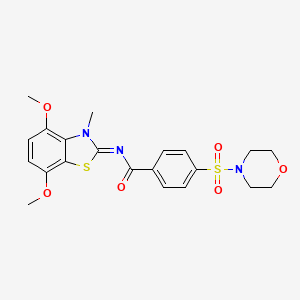 molecular formula C21H23N3O6S2 B2632701 (Z)-N-(4,7-二甲氧基-3-甲基苯并[d]噻唑-2(3H)-亚甲基)-4-(吗啉磺酰基)苯甲酰胺 CAS No. 896676-46-3