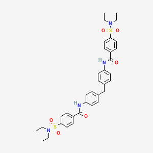 molecular formula C35H40N4O6S2 B2632710 4-(diethylsulfamoyl)-N-[4-[[4-[[4-(diethylsulfamoyl)benzoyl]amino]phenyl]methyl]phenyl]benzamide CAS No. 317337-87-4