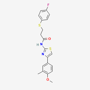3-((4-fluorophenyl)thio)-N-(4-(4-methoxy-3-methylphenyl)thiazol-2-yl)propanamide