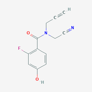 molecular formula C12H9FN2O2 B2632719 N-(cyanomethyl)-2-fluoro-4-hydroxy-N-(prop-2-yn-1-yl)benzamide CAS No. 1983757-59-0