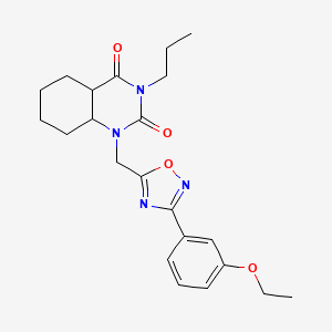 molecular formula C22H22N4O4 B2632722 1-{[3-(3-Ethoxyphenyl)-1,2,4-oxadiazol-5-yl]methyl}-3-propyl-1,2,3,4-tetrahydroquinazoline-2,4-dione CAS No. 2194965-62-1