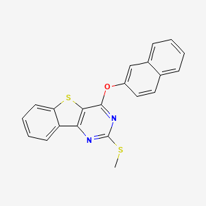 molecular formula C21H14N2OS2 B2632725 2-(Methylsulfanyl)-4-(2-naphthyloxy)[1]benzothieno[3,2-d]pyrimidine CAS No. 478030-06-7