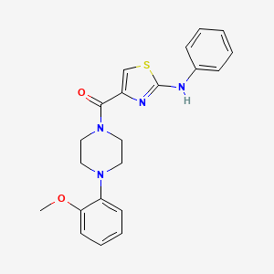 molecular formula C21H22N4O2S B2632742 (4-(2-Methoxyphenyl)piperazin-1-yl)(2-(phenylamino)thiazol-4-yl)methanone CAS No. 1105218-76-5