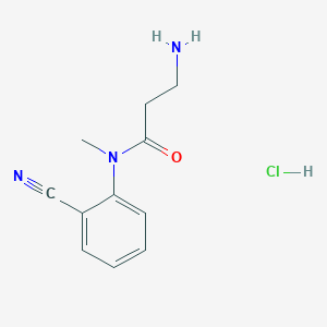 molecular formula C11H14ClN3O B2632743 3-amino-N-(2-cyanophenyl)-N-methylpropanamide hydrochloride CAS No. 1794639-18-1
