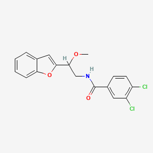 molecular formula C18H15Cl2NO3 B2632746 N-(2-(benzofuran-2-yl)-2-methoxyethyl)-3,4-dichlorobenzamide CAS No. 2034420-85-2