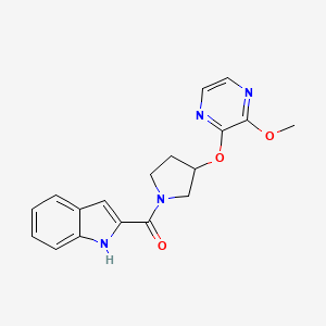 molecular formula C18H18N4O3 B2632748 (1H-吲哚-2-基)(3-((3-甲氧基吡嗪-2-基)氧基)吡咯烷-1-基)甲酮 CAS No. 2034283-46-8