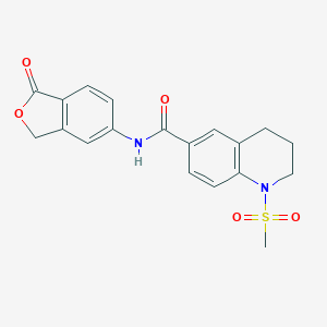 molecular formula C19H18N2O5S B263275 1-(methylsulfonyl)-N~6~-(1-oxo-1,3-dihydro-5-isobenzofuranyl)-1,2,3,4-tetrahydro-6-quinolinecarboxamide 