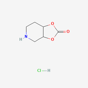 molecular formula C6H10ClNO3 B2632751 Hexahydro-[1,3]dioxolo[4,5-c]pyridin-2-one hydrochloride CAS No. 2219370-80-4