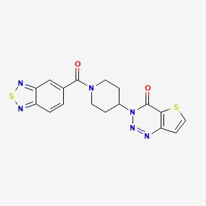 molecular formula C17H14N6O2S2 B2632752 3-(1-(benzo[c][1,2,5]thiadiazole-5-carbonyl)piperidin-4-yl)thieno[3,2-d][1,2,3]triazin-4(3H)-one CAS No. 2034554-95-3