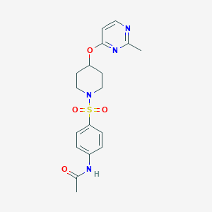 molecular formula C18H22N4O4S B2632754 N-(4-((4-((2-methylpyrimidin-4-yl)oxy)piperidin-1-yl)sulfonyl)phenyl)acetamide CAS No. 2097920-88-0