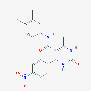 molecular formula C20H20N4O4 B2632761 N-(3,4-dimethylphenyl)-6-methyl-4-(4-nitrophenyl)-2-oxo-1,2,3,4-tetrahydropyrimidine-5-carboxamide CAS No. 406690-29-7