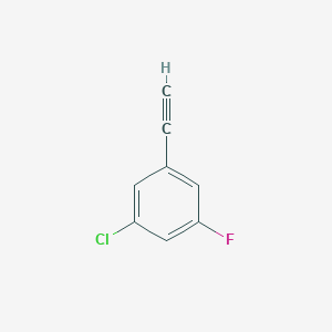 molecular formula C8H4ClF B2632766 1-Chloro-3-ethynyl-5-fluorobenzene CAS No. 1233506-04-1