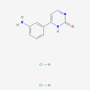 molecular formula C10H11Cl2N3O B2632768 4-(3-Aminophenyl)pyrimidin-2(1H)-one dihydrochloride CAS No. 2172498-34-7