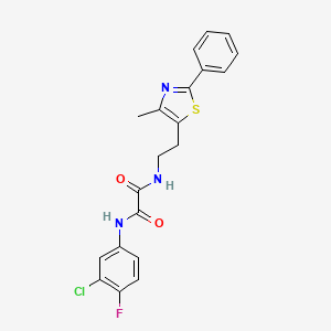 N1-(3-chloro-4-fluorophenyl)-N2-(2-(4-methyl-2-phenylthiazol-5-yl)ethyl)oxalamide