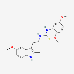 molecular formula C21H25N3O3S B2632774 1-(2,5-dimethoxyphenyl)-3-(2-(5-methoxy-2-methyl-1H-indol-3-yl)ethyl)thiourea CAS No. 847390-10-7