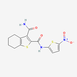 molecular formula C14H13N3O4S2 B2632780 N2-(5-nitrothiophen-2-yl)-4,5,6,7-tetrahydro-1-benzothiophene-2,3-dicarboxamide CAS No. 2034602-43-0