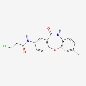 molecular formula C17H15ClN2O3 B2632785 3-chloro-N-(2-methyl-6-oxo-5H-benzo[b][1,4]benzoxazepin-8-yl)propanamide CAS No. 866152-00-3
