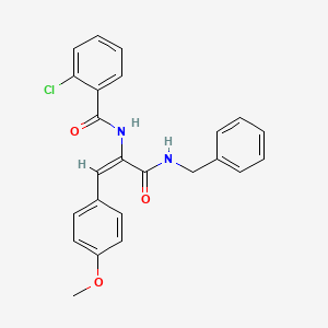 molecular formula C24H21ClN2O3 B2632787 N-[(E)-1-[(benzylamino)carbonyl]-2-(4-methoxyphenyl)vinyl]-2-chlorobenzamide CAS No. 1321879-48-4