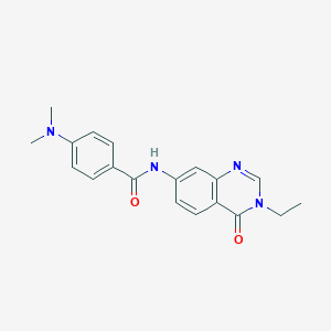 molecular formula C19H20N4O2 B263279 4-(dimethylamino)-N-(3-ethyl-4-oxo-3,4-dihydroquinazolin-7-yl)benzamide 
